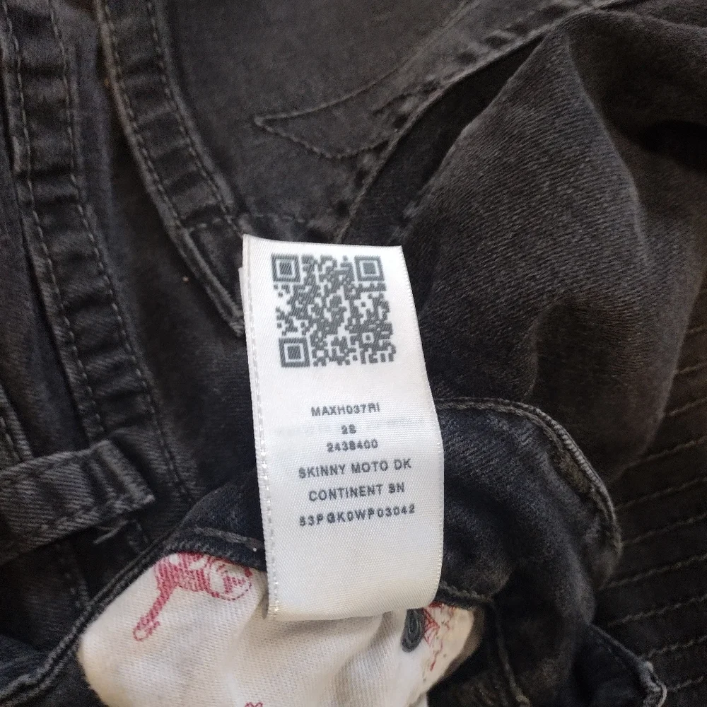 True Religion Moto Skinny black jeans